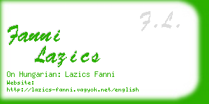 fanni lazics business card